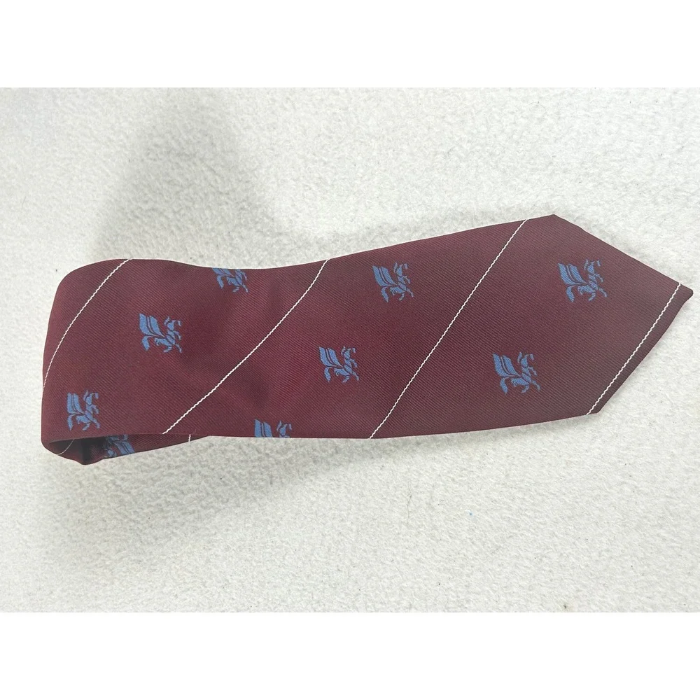 Michael Bruce Creation Necktie Mens OS Burgundy Griffin Crest Preppy